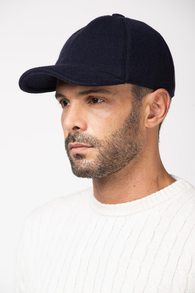 Cappello baseball in cashmere Navy 3