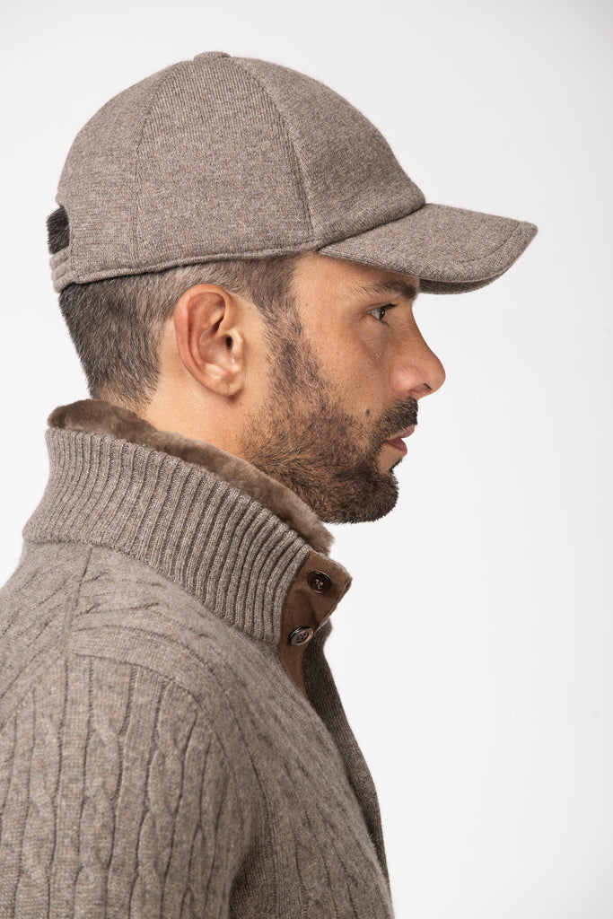 Cappello baseball in cashmere Otter 3