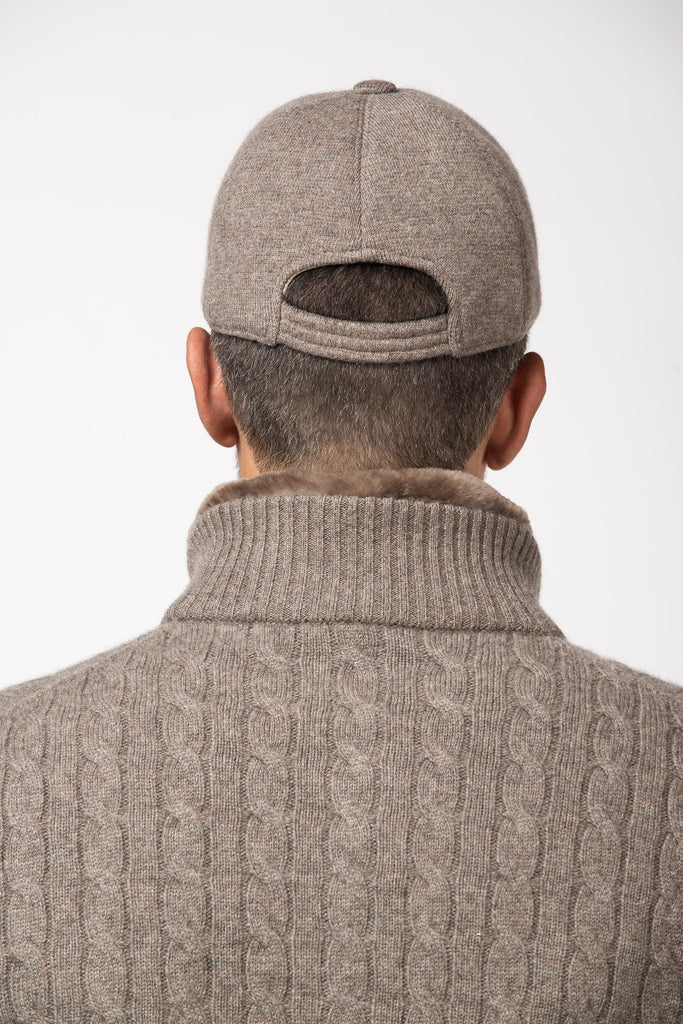 Cappello baseball in cashmere Otter 4