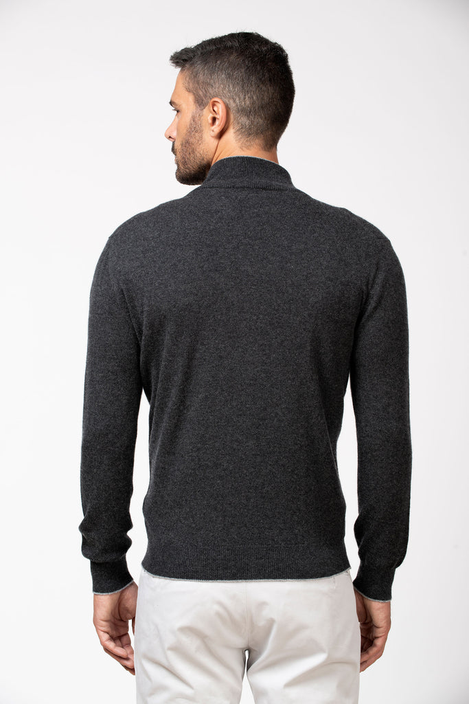 Cardigan full zip in cashmere Flannell 4