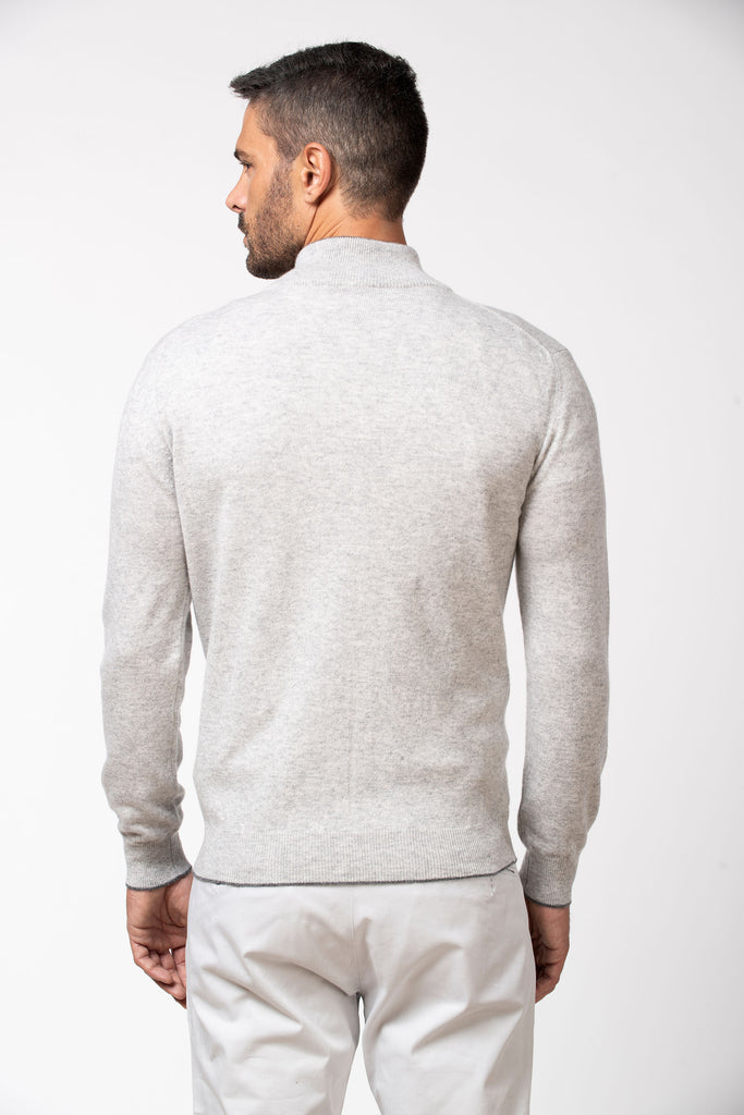 Cardigan full zip in cashmere Foggy 4