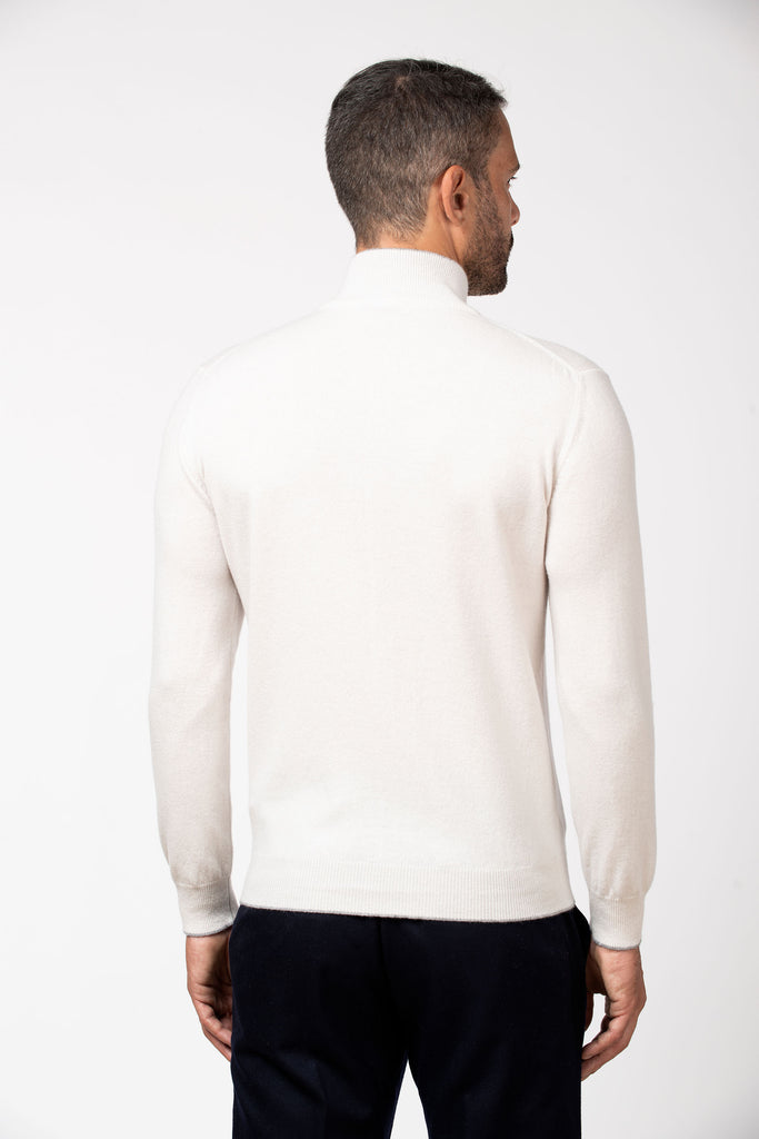 Cardigan full zip in cashmere Stucco B 4