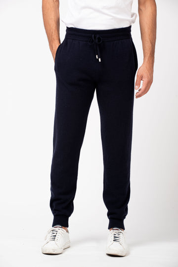 Pantalone jogging in cashmere Navy