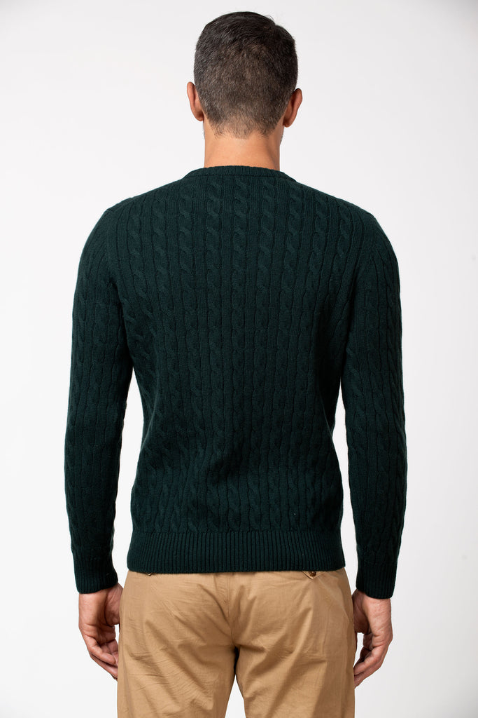 Girocollo a trecce e coste in cashmere Bottle 3