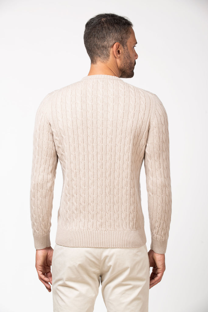 Girocollo a trecce e coste in cashmere Iute 3