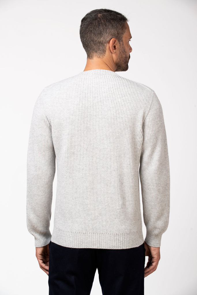 Girocollo a costa inglese in cashmere Foggy 4