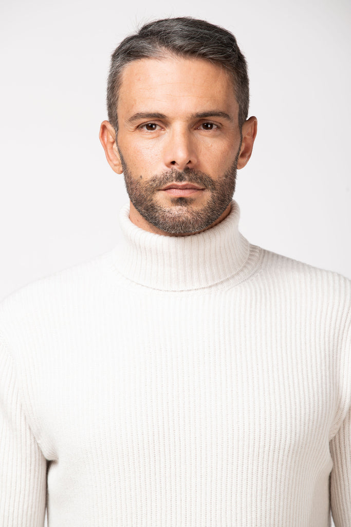 Dolcevita a costa inglese in cashmere Stucco B 3