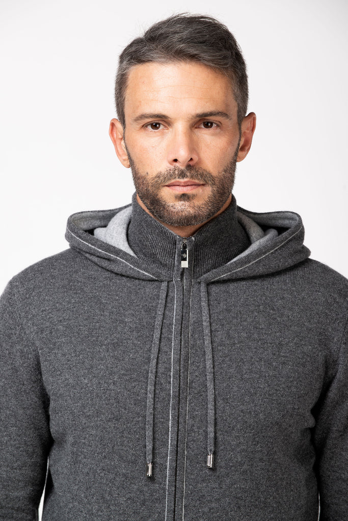 Felpa full zip jogging in cashmere Graphite B 3