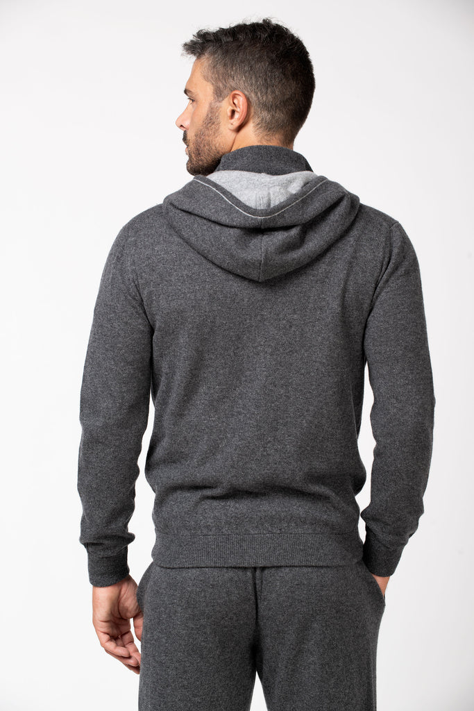 Felpa full zip jogging in cashmere Graphite B 5
