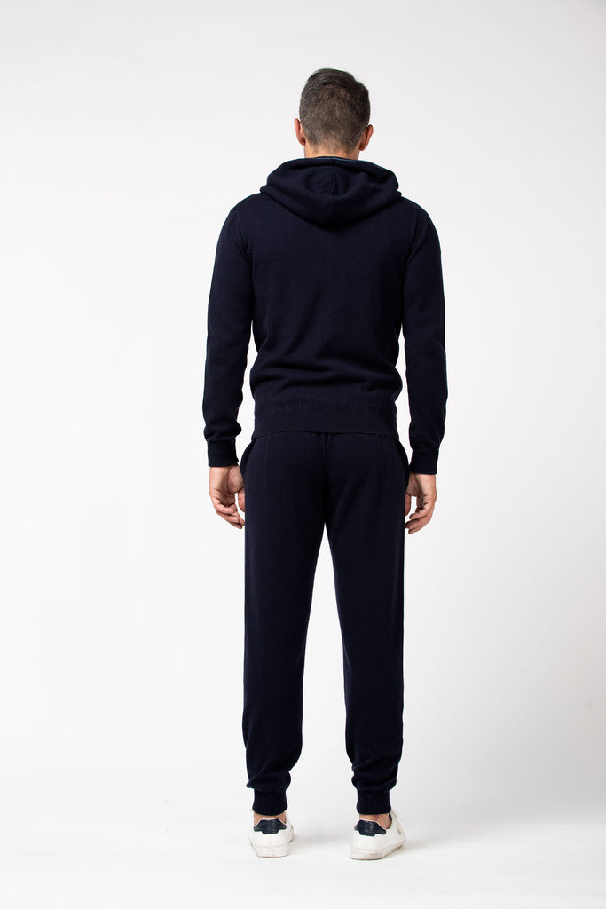 Felpa full zip jogging in cashmere Navy 3