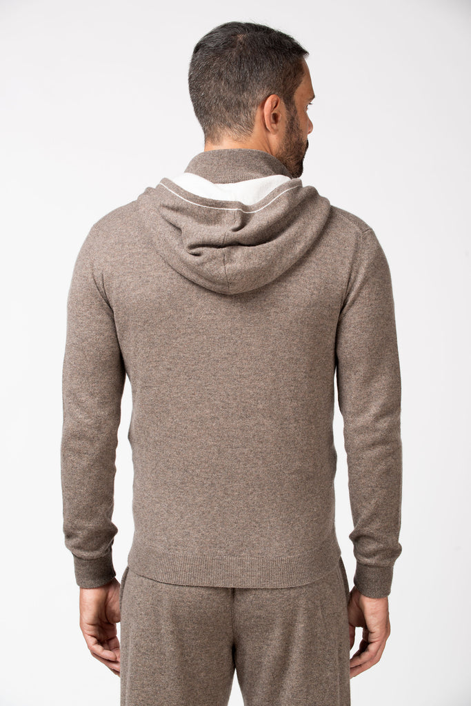 Felpa full zip jogging in cashmere Otter 5