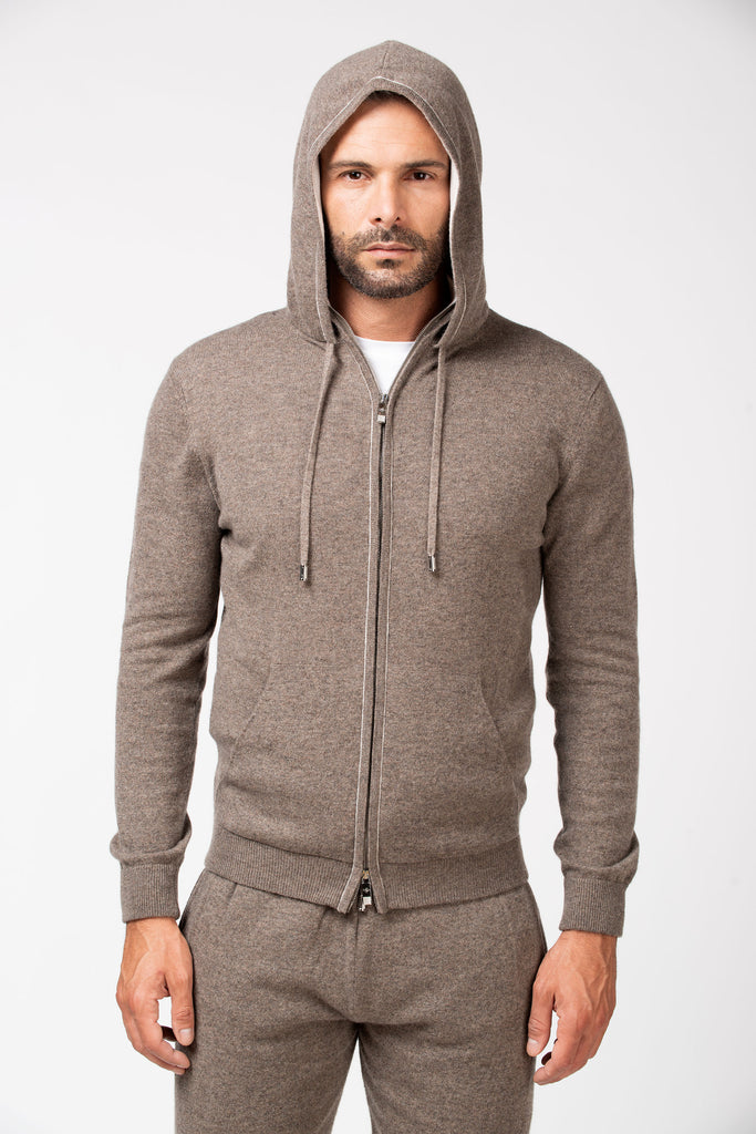 Felpa full zip jogging in cashmere Otter 4