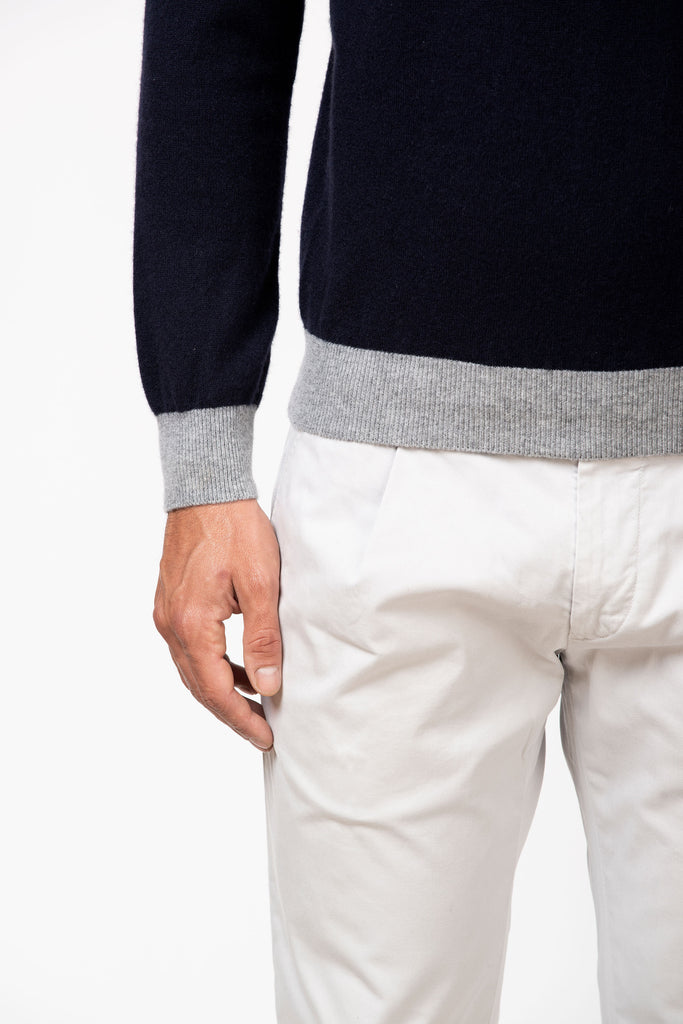 Lupetto zip in cashmere Navy 3