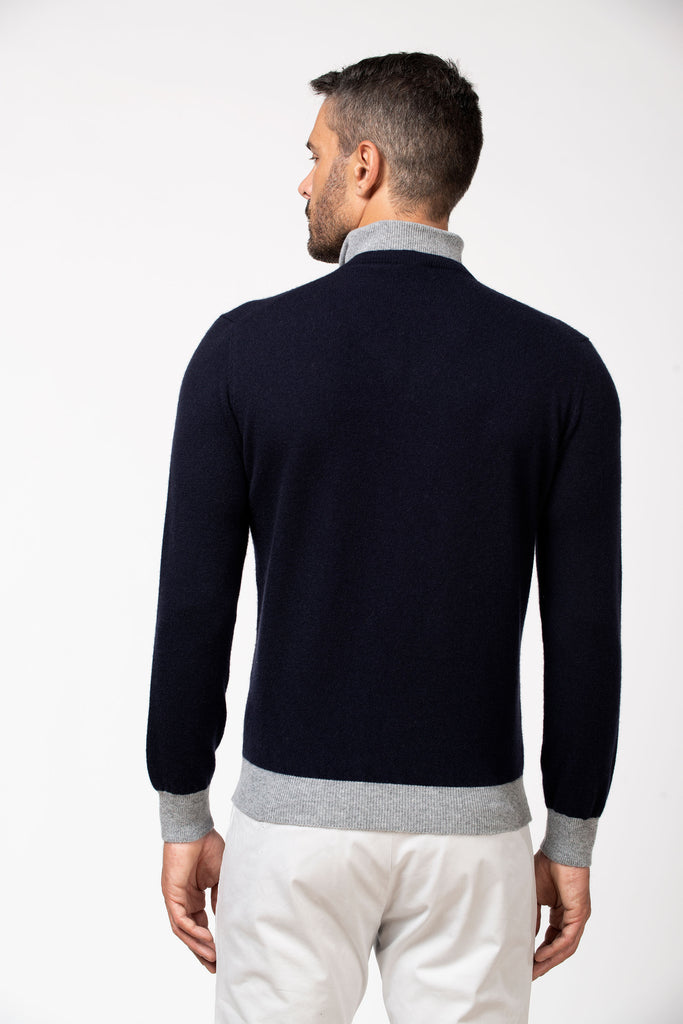 Lupetto zip in cashmere Navy 4