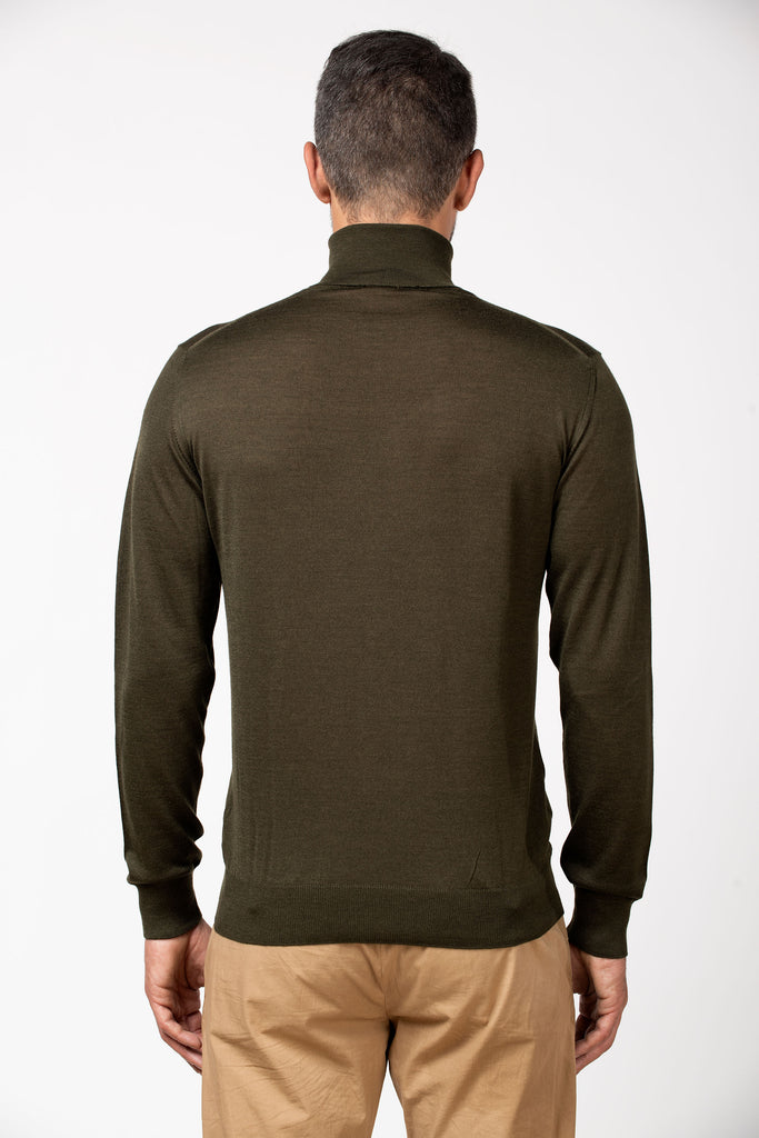 Dolcevita extrafine in cashmere e seta Verde Loden 3